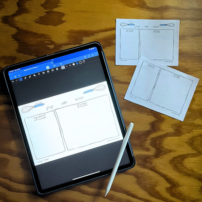 Printable Digital Recipe Card | 5 x7 and 4 x 6 inch size available to download | GoodNotes, iPad, PDF