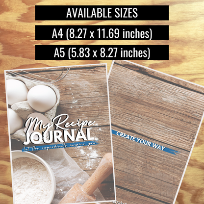 Printable Digital Recipe Journal | Dotted & Lined Downloadable Journal | GoodNotes, iPad, PDF