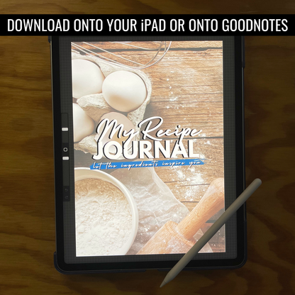 Printable Digital Recipe Journal | Dotted & Lined Downloadable Journal | GoodNotes, iPad, PDF